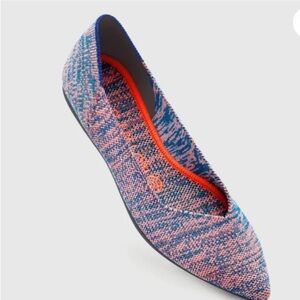 Rothy’s melange teal neon orange flats shoes 10